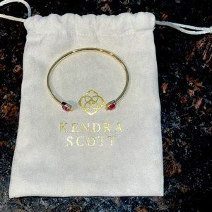Kendra Scott gold davie cuff with ruby stones!